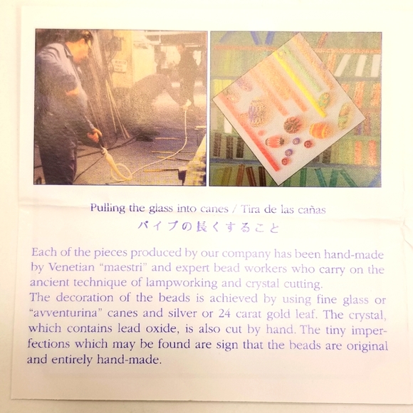 Vecchia Murano Italian Hand-blown heart-shaped purple lilac glass beads bracelet - Picture 12 of 16